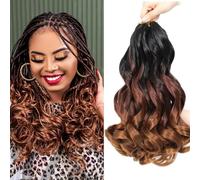 WoWCFyyds 8 Packs French Curl Braids 12 Inch Loose Wave Spiral curly braiding hair extensions 50g/Pack Soft French Curls Synthetic Hair Extensions for Braiding(1B/33/30)