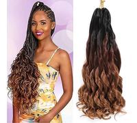 WoWCFyyds 8 Packs French Curl Braids 24 Inch Loose Wave Spiral curly braiding hair extensions 75g/Pack Soft French Curls Synthetic Hair Extensions for Braiding(1B/33/30#)