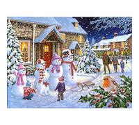 WOWDECOR Diamond Painting Complet, Bonhomme De Neige De Nnoël L'hiver Paysage Diamant Painting DIY 5D Mosaïque Peinture Numéro Point De Croix