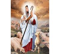 WOWDECOR Diamond Painting Complet, Christian Éleveurs Mouton Animaux Diamond Painting DIY 5D Mosaïque Peinture Numéro Point De Croix