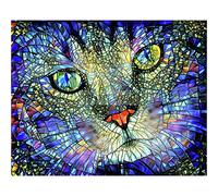 WOWDECOR Diamond Painting Complet, Coloré Chat Animaux Diamant Painting DIY 5D Mosaïque Peinture Numéro Point De Croix