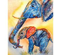WOWDECOR Diamond Painting Complet, Coloré Éléphant Bébé Animaux Diamant Painting DIY 5D Mosaïque Peinture Numéro Point De Croix