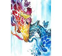 WOWDECOR Diamond Painting Complet, Coloré Girafe Papillon Animaux Diamant Painting DIY 5D Mosaïque Peinture Numéro Point De Croix