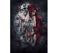 WOWDECOR Diamond Painting Complet, Halloween Squelette Couples Rose Fleur Diamant Painting DIY 5D Mosaïque Peinture Numéro Point De Croix