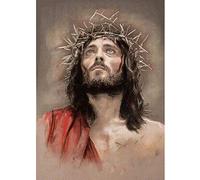 WOWDECOR Diamond Painting Complet, Jésus Christianisme Homme Diamant Painting DIY 5D Mosaïque Peinture Numéro Point De Croix