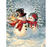 WOWDECOR Diamond Painting Complet, Noël Bonhomme De Neige Hiver Diamant Painting DIY 5D Mosaïque Peinture Numéro Point De Croix