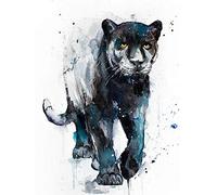 WOWDECOR Diamond Painting Complet, Noir Léopard Animaux Diamant Painting DIY 5D Mosaïque Peinture Numéro Point De Croix