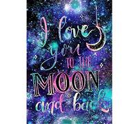 WOWDECOR Diamond Painting Complet, Quotes I Love You To The Moon and Back Diamant Painting DIY 5D Mosaïque Peinture Numéro Point De Croix