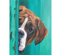 WOWDECOR Diamond Painting Strass Complet Boxe Chien Animaux Bricolage, DIY 5D Broderie Diamant Peinture Diamant Mosaique