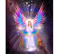 WOWDECOR Diamond Painting Strass Complet Coloré Ange Magie Nuit étoilée Bricolage, DIY 5D Broderie Diamant Peinture Diamant Mosaique