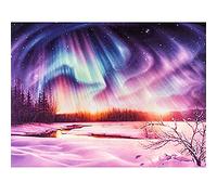 WOWDECOR Diamond Painting Strass Complet Coloré Aurore Neiger Scène Bricolage, DIY 5D Broderie Diamant Peinture Diamant Mosaique