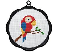 WOWDECOR Kit de broderie au point de croix Motif animaux de perroquet 11 CT estampillé DIY DMC Needlework facile débutant