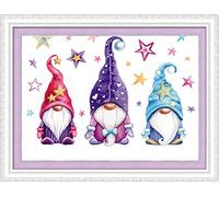 WOWDECOR Kit de broderie au point de croix pour adultes et enfants Motif Père Noël étoiles 11 ct