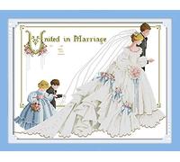 WOWDECOR Kit de broderie au point de croix pour débutant - Motif fleurs - 11 ct - Facile à réaliser soi-même - Pour débutants (mariage)