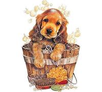 WOWDECOR Kit de peinture diamant 5D, cocker épagneul chien baignant plein foret bricolage art diamant peinture point de croix peinture par numéros