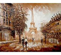 WOWDECOR Peinture Numéro Adulte Enfant, Paris Tour Eiffel Rue Couple DIY Peinture par numero, Paint by Numbers
