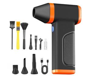 WOWDSGN Souffleur Air Comprimé 130000 RPM, 4 Vitesses Réglables, Avec affichage de la Puissance, Léger et Portable, Dépoussiérage des Ordinateurs, Claviers, Maisons, Espaces Extérieurs et Voitures