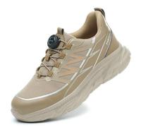 WOWEI Chaussures de Sécurité Hommes Femmes Légère Basket de Securite avec Embout Acier Protection Confortable Chaussures de Travail Respirantes Antidérapante Chaussure de Chantier (Marron, 45EU)