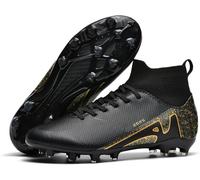 WOWEI Crampons de Foot Homme Professionnel Chaussures de Football Garçons Homme High Top Spikes de Foot Antidérapant Entrainement Chaussures (RRV-9, 42EU)