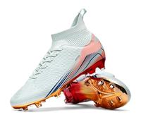 WOWEI Crampons de Foot Homme Professionnel Chaussures de Football Garçons Homme High Top Spikes de Foot Antidérapant Entrainement Chaussures (RRV-2, 45EU)