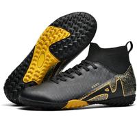 WOWEI Crampons de Foot Homme Professionnel Chaussures de Football Garçons Homme High Top Spikes de Foot Antidérapant Entrainement Chaussures (RRV-28, 36EU)