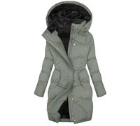 WOWEI Doudoune Manteau Femme Hiver Longue Matelassé Polaire Doublé Veste Blouson Épais Chaud Femme Hiver Parka Cardigan à Capuche Chic et Elegant Outercoat avec Zippé et Poches (Gris, XL)