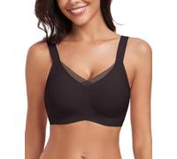 WOWENY Soutien-gorge sans armatures pour femme - Bralette push-up rembourrée avec maille - Soutien-gorge confortable et invisible sans coutures, Noir charbon A, M