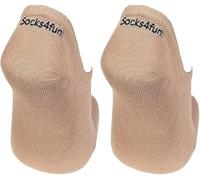 WOWERAT Socks4fun Lot de 6 paires de chaussettes invisibles avec coussinet en silicone Unisexe Pour adolescent, femme et homme (noir, blanc, beige), beige, 39-42