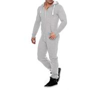 WowFab Combinaison Pyjama en Polaire pour Homme - Élégante et à Capuche, Gris, XL