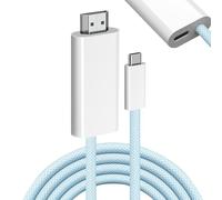 Wowfast Adaptateur TV USB C vers HDMI 100 W PD Charge rapide 4K @ 60 Hz Compatible avec iPhone 16 15 Pro Mac mini iPad Pro Air Galaxy S25 S24, Switch, Steam Deck (2 m)