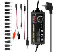 Wowfast Alimentation Universelle 72 W 3V-24V réglable - Alimentation à découpage AC/DC 100-240V avec 14 Embouts, convertisseur de polarité + câble testeur, Max. 3A