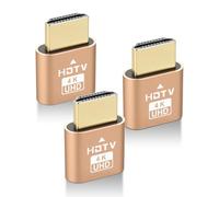 Wowfast Lot de 3 prises factices HDTV 4K - Émulateur d'écran compatible avec Windows Mac OSX Linux - Émulateur d'affichage factice pour HDTV UHD 3840 x 2160@60 Hz