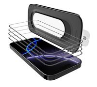 WowFluy Lot de 4 films protecteurs d'écran pour iPhone 16 Pro 16 cm | Plateau ultra ajusté, auto-ajustement sans bulles, verre trempé de dureté 9H, résistant aux rayures, HD transparent