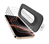 WowFluy Lot de 4 films protecteurs d'écran pour iPhone 16 Pro Max 6,9" | Plateau ultra ajusté, auto-ajustement sans bulles, verre trempé de dureté 9H, résistant aux rayures, HD transparent