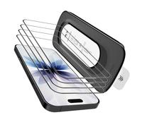 WowFluy Lot de 4 films protecteurs d'écran pour iPhone 17 16 cm | Plateau ultra ajusté, auto-ajustement sans bulles, verre trempé de dureté 9H, résistant aux rayures, HD transparent