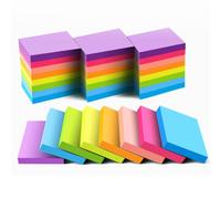Wowivy (Lot de 24) Notes autocollantes 3,8 x 5,1 cm, 8 couleurs, bloc-notes autocollants lumineux, notes autocollantes colorées pour le bureau, la maison, l'école, les réunions, 75 feuilles/bloc, 1 8