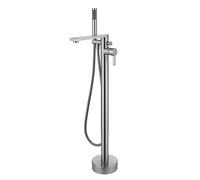 Wowkk Robinet de baignoire autonome avec poignée unique et douchette nickel brossé