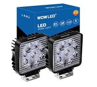 WOWLED 2 Pcs 27W LED Travaux légers Inondations Hors Route Faisceau de Route Lampe Camion SUV 4 Roues motrices UTE Bateau 12V 24V