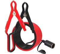 WOWLED Câble d'extension avec pinces crocodiles pour allume-cigare, câble de démarrage de batterie de voiture 12 V, câble adaptateur de 3 m avec pinces de batterie, prise allume-cigare femelle avec