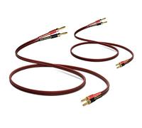WOWLED HIFI Câble de haut-parleur OFC avec fiche banane, 2 paquets de fiches banane plaquées or de 1,5 m en cuivre pur haut de gamme, câble de haut-parleur audio pour système HIFI