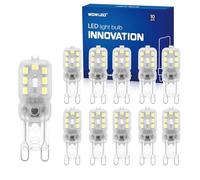 WOWLED Lot de 10 ampoules LED G9, 3 W (équivalent à 30 W), intensité non variable, blanc froid, 220 lumens, 6000 K, 220-240 V, 360 degrés, idéal pour lustre et décoration d'intérieur
