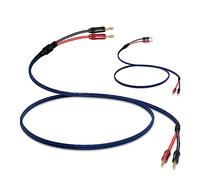 WOWLED Lot de 2 câbles de haut-parleur bi-fil avec fiches banane plaquées or - 13 AWG - HiFi OFC - Pour système audio home cinéma, amplificateur, caisson de basses, audiophile (1,5 m)