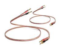 WOWLED Lot de 2 câbles d'enceinte de qualité audiophile 13 AWG avec double embouts banane pré-connectés plaqués or, fiche banane mâle vers mâle (4 m)