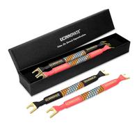 WOWLED Lot de 4 cavaliers de haut-parleur Hi-Fi OFC de 15,2 cm, fil de haut-parleur bi-fil avec plaques de raccordement plaquées or