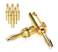 WOWLED Lot de 4 paires de connecteurs bananes pour haut-parleurs Hi-Fi plaqués or de 4 mm pour câbles d'enceintes 12 à 18 AWG, home cinéma, récepteurs audio/vidéo