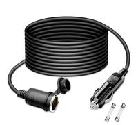 WOWLED Rallonge de câble de voiture - 6 m - 12 V/24 V - Rallonge - Fusible 10 A - Câble en caoutchouc plein avec fiche et prise - Bande Velcro - Pour prise allume-cigare