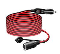 WOWLED - Rallonge pour allume-cigare 16 AWG 3,7 m, câble de lampe de travail à LED en cuivre pur 15 A, DC 12 V/24 V pour chargeur de voiture, gonfleur de pneu, compresseur de pompe de pneu