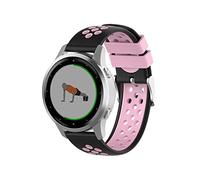 Wownadu Bracelet Quick Release 18mm Compatible pour Garmin Vivoactive 4S, Vivomove 3S, Venu 3S/2S, Forerunner 255S/265s,Bracelets Silicone pour Huawei GT 4/5 41MM Rose Noir