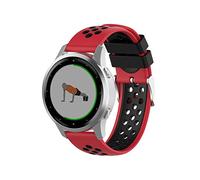 Wownadu Bracelet Quick Release 18mm Compatible pour Garmin Vivoactive 4S/ Vivomove 3S/ Venu 3S/ Venu 2S, Forerunner 255S/ 255S Music/ 265S Bracelets Rouge Noir Remplacement Silicone Sport Bands Strap