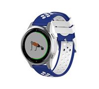 Wownadu Bracelet Quick Release 18mm Compatible pour Garmin Vivoactive 4S/ Vivomove 3S/ Venu 3S/ Venu 2S, Forerunner 255S/ 255S Music/ 265S Bracelets Bleu Blanc Remplacement Silicone Sport Bands Strap
